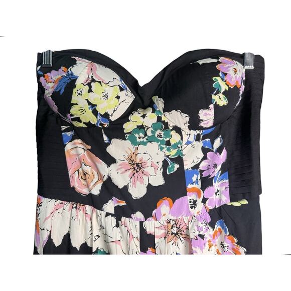 Band Of Gypsies Womens Size Large Sapphire Trendz Black Floral Halter Jumpsuit - Picture 5 of 11